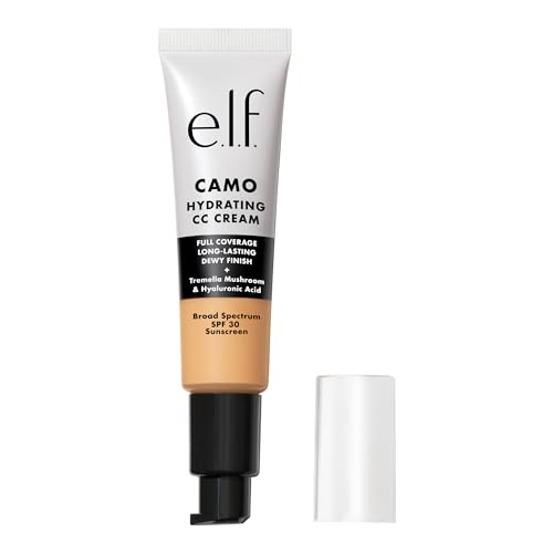 e.l.f. Hydrating Camo CC Cream, Colour Correcting Full Coverage Foundation For A Dewy Finish With SPF 30, Vegan & Cruelty-Free, Light 280N
