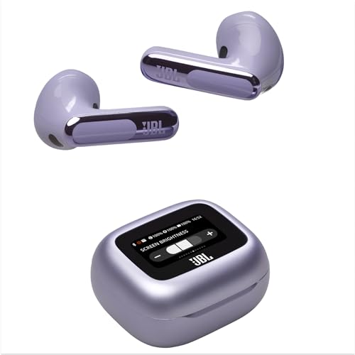 JBL Live Flex 3, Wireless Earbud-Kopfhörer mit Bluetooth, 50 Stunden Akkulaufzeit, True Adaptive Noise Cancelling und hochauflösendem JBL Signature Sound, IP54 wasserfest, mit Ohrstöpseln, Lila