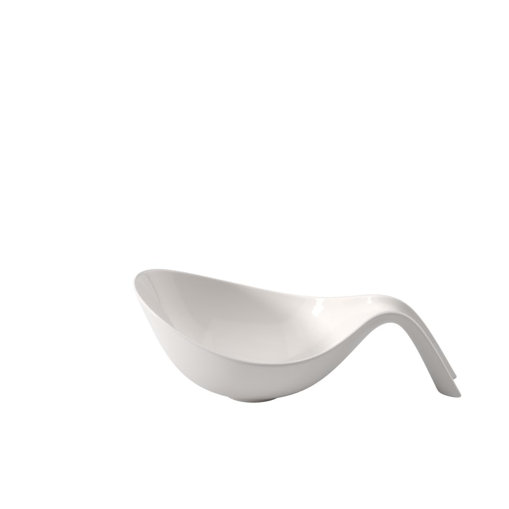 Villeroy & Boch - Flow Bowl with Handle, for Large Salads/soups/Pasta, Premium Porcelain, Dishwasher and Microwave Safe, White, 1800 ml