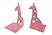 A Pair of Cute Cartoon Giraffe Nonskid Metal Bookends for Kids Children Bedroom Library School Office Desk Study Gift (Pink)