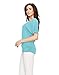 Made By Johnny MBJ WT1037 V Neck Short Sleeve Dolman Top with Side Shirring XXL Aqua