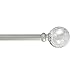 Sheffield Home Window Treatment Crackle Glass Drapery Curtain Rod Set in Silver, 66''- 120''