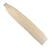 Moresoo Blonde Tape in Hair Extensions Human Hair Real Hair Extensions 40pcs Glam Seamless Tape Hair Extensions 16 Inch Solid Color #60 Platinum Blonde Adhesive Tape Hair for Women 100g