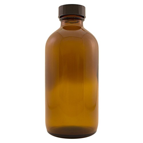 8 fl oz Amber Glass Bottle with Phenolic Cone Cap (6 Pack)