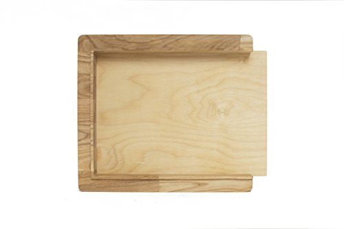 Wooden paper tray - Wooden paper holder - Size 13.5x11.2x1.5" Ash tree solid wood