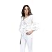 AOMEI White Blouse for Women Casual Spring Summer with Waist Belt Puff Sleeve Size XL