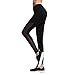 Imido Women's Yoga legging Mesh Tights Sport Workout Running Pants with Side Pocket (S)