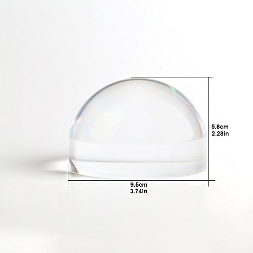 4 Inch Acrylic Paperweight Reading Magnifying Glass/Dome Magnifier/paperweight Optical Half Ball Lens (95mm) by COSTIN