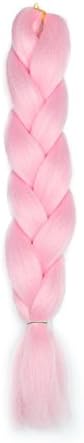 valen 3 PCS/Lot Jumbo Braids Hair Extensions Pink Color 24 Inches 100g/pc Kanekalon Fiber for Twist Braiding Hair(3pcs,Pink)
