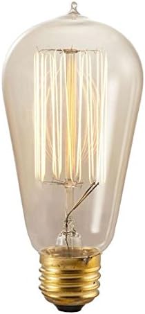 Premium Vintage Richmond Amber 40W Light Bulbs By Tuff America - Antique Teardrop Shape - Squirrel Cage Filament - Dimmable 2200K Warm Yellow Light - E26 Medium Base - 12 Pack