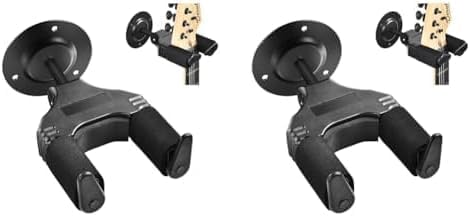 OTraki Guitar Wall Mount Bracket Auto Lock Guitar Wall Hook Hanger Stand Instrument Support for Electric Acoustic Guitar, Bass (Pack of 2)