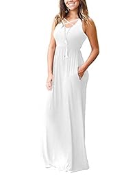 Maxi vestido de manga larga sin mangas con bolsillos para dama