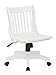 Office Star Deluxe Armless Wood Bankers Desk Chair with Wood Seat, White