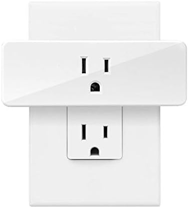 Smart Plug Wi-Fi Enabled,Compact Design,Space Saving,Wireless Outlet with Schedule,Timer Function,Remote Control,Works with Google Home Alexa and IFTTT