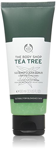 The Body Shop Tea Tree Squeaky-Clean Exfoliating Face Scrub, 3.3 Fl Oz (Vegan)