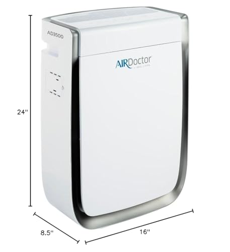 AIRDOCTOR AD3500 Air Purifier for Home and Large Rooms Up to 1260 sq. ft. 2x/hour | UltraHEPA, Carbon, VOC Filters and Air Quality Sensor. Captures Particles 100x Smaller Than HEPA