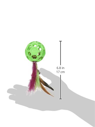 JW Pet Company Cataction Feather Ball with Bell, Cat Toy