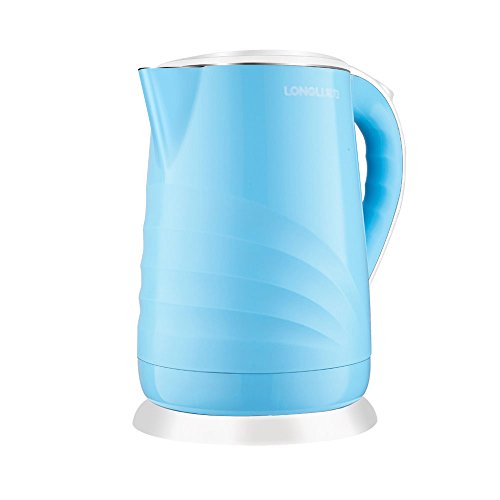 ZJâ“‡ kettle Electric Kettle 304 Stainless Steel Chassis Heating Pink Bluedouble Insulation Automatic Power Off 1850w 1.7L Fast Boiling, Boil-Dry Protection ## (Color : Blue)