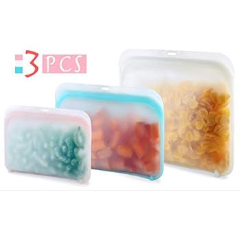 Reusable Silicone 100% Easy to Open and Close New Style Silicone Food Storage Sandwich Bulk Cooking Bag Set for Sous Vide