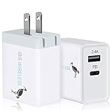 IBIS Wireless - 18W USB-C Power Adapter PD & 2.4 - Dual Port 30W, Fast Power Adapter, USB-C PD Wall Charger Fast Charger Compatible with iPhone Xs Max, XS, XR, iPad Pro, MacBook Pro, Galaxy, Google