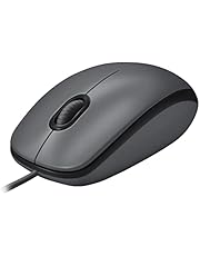 Logitech M100 Wired USB Mouse, 3-Buttons,1000 DPI Optical Tracking, Ambidextrous, Compatible with PC, Mac, Laptop
