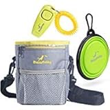 2019 Upgraded Extra Long Adjustable Waistband Dog Treat Pouch Pet Training Pouch with Clicker / Training Whistle and Collapsible Silicone Water Bowl