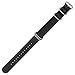 2pc 22mm Nato Ss Leather Strap Black , Brown Leather Replacement Watch Strap with silver clasp