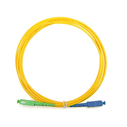 CHB 3 Meter Simplex 2mm Fibre Optic Patch Cable SC LC FC ST E2000 APC UPC Single Mode OS2 9/125 Yellow Patch Lead Fiber Patchcord (SC/APC - SC/UPC)