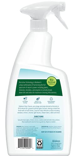 BIOKLEEN GLASS CLEANER SPRAY CONCENTRATE MULTIPURPOSE, DRIES STREAK-FREE, ECO-FRIENDLY, PLANT-BASED – PACKAGING MAY VARY – 32 OUNCES