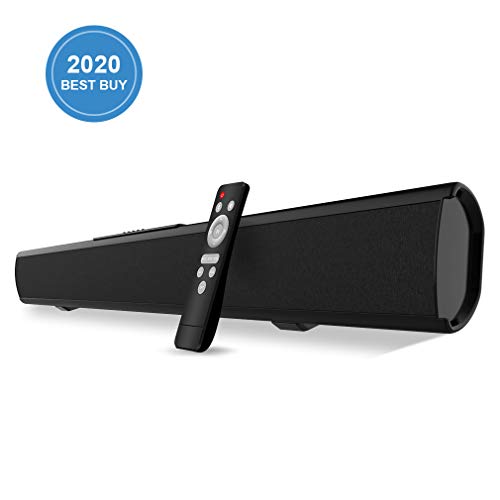[2020 Upgraded] Sound Bars, Meidong 2.0 Channel Soundbars for TV 40 Watt 35-Inch Speakers Strong Bass Wireless and Wired Bluetooth Home Theater Audio Speakers Included Optical Cable, Remote Control