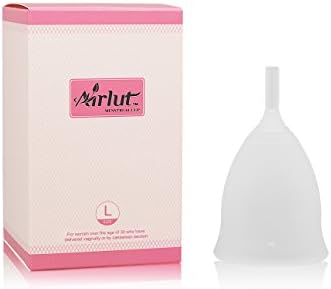 Airlut Menstrual Cup with Storage Carry Bag, FDA Approved, Tampon and Pad Disposable Alternative Feminine Complete Protection in Heavy Flow for After Childbirth Woman(Large, Transparent)