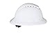 3M Full Brim Hard Hat H-801V, White 4-Point Ratchet Suspension, Vented