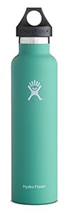 Hydro Flask 24 oz Vacuum Insulated Stainless Steel Water Bottle, Standard Mouth w/Loop Cap, Mint