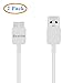 Nexcon SuperSpeed USB 2.0 Type A to Micro-B Cable in 3.3 Feet (White, 2 Pack)