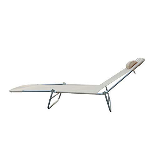 Outsunny Sonnenliege Gartenliege Relaxliege Bäderliege Zweibeinliege 4 Farben (Creme) – Bild 5
