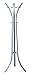 King's Brand Furniture-Laporte 9-Hook Freestanding Metal Coat & Hat Rack Stand, Silver