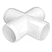 FORMUFIT F012CRX-WH-10 Cross PVC Fitting, Furniture Grade, 1/2
