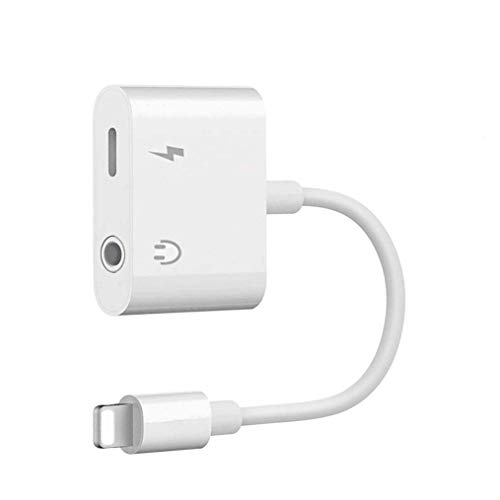 Compatible Headphone Adapter, 3.5mm Dongle Earphone Convertor 2 in 1 Accessories Cables Music Adapter Splitter Replacement for 7/8/ X/XS/XR (white03)