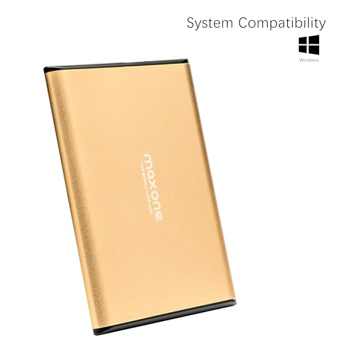 Maxone 160GB External Hard Drive Portable 2.5'' Ultra Slim HDD Storage USB 3.0 Compatible with PC, Laptop, Gold