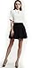chouyatou Women's Double Waist Side Buttons Pleated Skirt (Medium, Black)