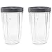 NUTRiBULLET 24-Ounce Cups with Screw-Off Lip Ring by NutriGear (Pack of 2) | NutriBullet Replacement Parts & Accessories | Fits NutriBullet 600w and Pro 900w Blender