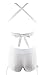 Zando Push Up Two Pieces Bikini with Boyshort Athletic V Neck Swimsuit Vintage Halter Back Swimwear Bathsuit for Women