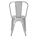 Poly and Bark Metal Modern Dining Chair, Industrial Mid Century Kitchen Cafe Restaurant Side Chair, Stackable, Grey (Set of 4)