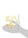 Darice VL350NUM Mirror Acrylic Number 50-Cake Topper, Gold, 4-Inch
