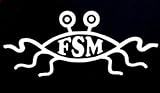 FSM Flying Spaghetti Monster Decal Vinyl Sticker|Cars Trucks Vans Walls Laptop| WHITE |5.5 x 2.5 in|CCI822