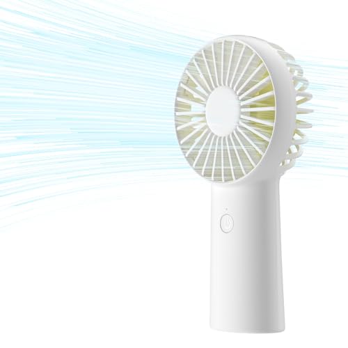 JISULIFE Handheld Fan, 4000mAh Portable Small and Personal USB Rechargeable Pocket [4-16H Working Time] Battery Operated Hand Fan with 3 Speeds for Outdoor/Travel, Summer Gift for Women Men-White
