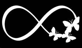 Infinity Symbol Butterflies Vinyl Decal Sticker|WHITE|Cars Trucks Vans SUV Laptops Wall Art|5.5