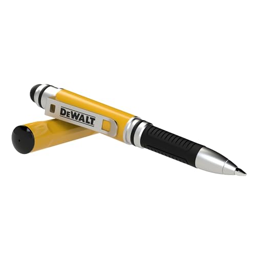DEWALT Lápiz Stylus 3 en 1, Lápiz Stylus de Bolsillo para iPad, para Pantalla Táctil, Bolígrafo con Punta Stylus, Mini con Teclado, Compatible con iPhone