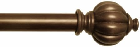 Kenney Seaton Metal/Wood Window Curtain Rod, 90 to 130-Inch, Tobacco