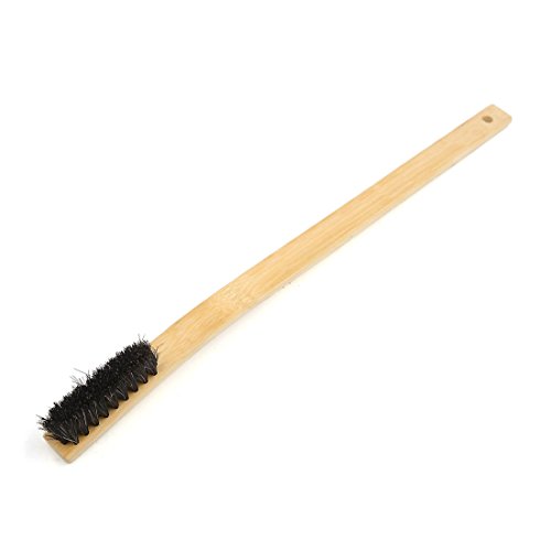 uxcell Universal Wooden Curved Long Handle Bar Brush Washing Cleaning Tool for Car Vehicle